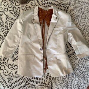 Covet White Satin Blazer